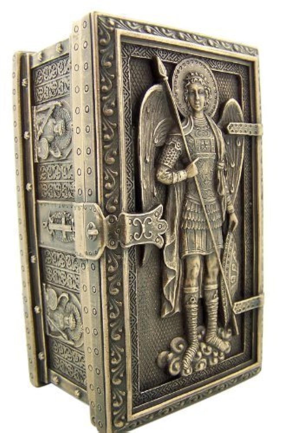 US archangel Saint Michael front framed trinket box for elegant display