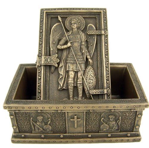 US archangel Saint Michael lifestyle on altar adding devotional atmosphere