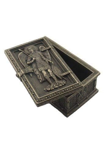 US archangel Saint Michael side profile highlighting slim depth for hanging