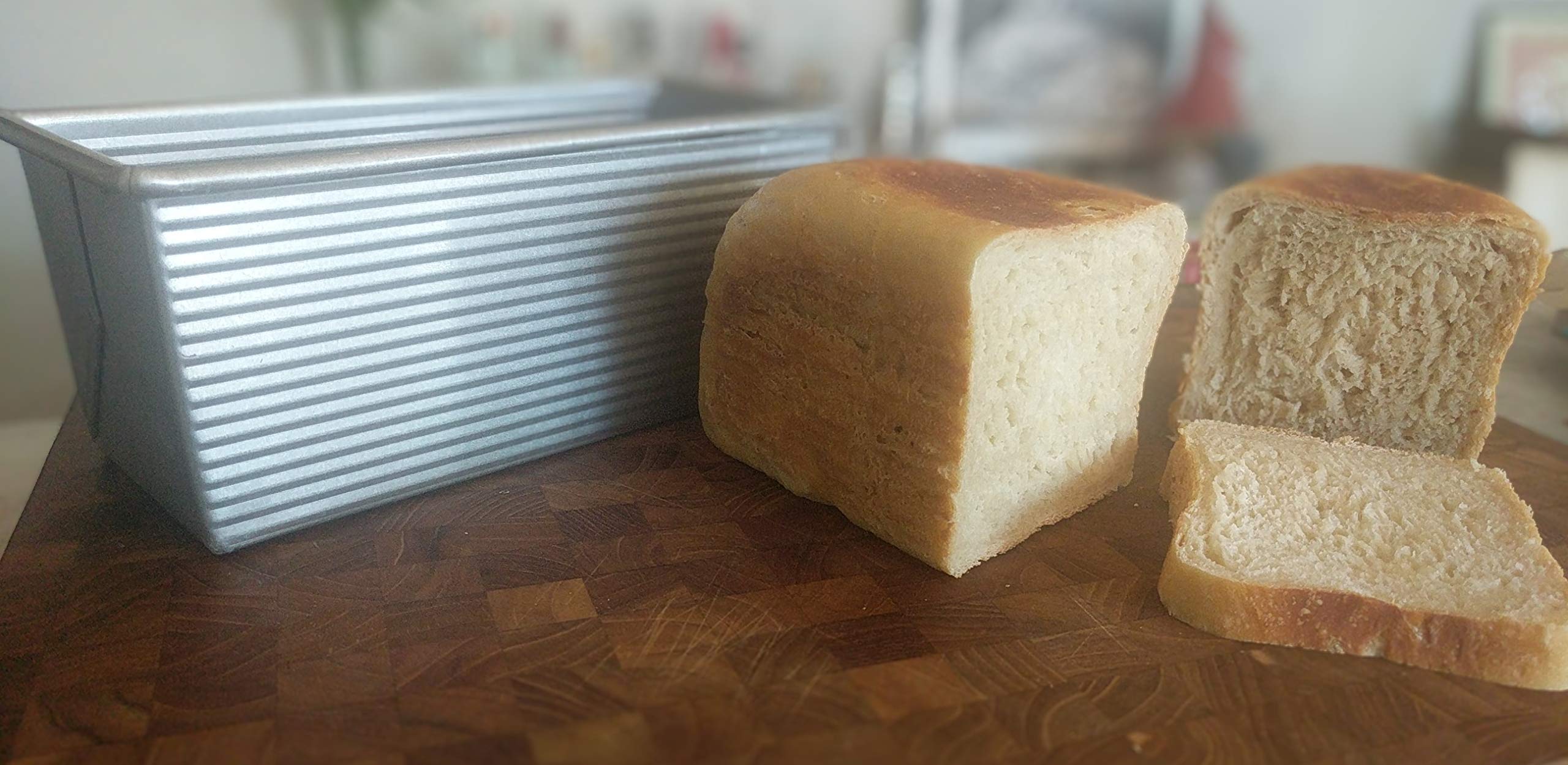 USA Pan loaf removed to reveal uniform crust and quick release