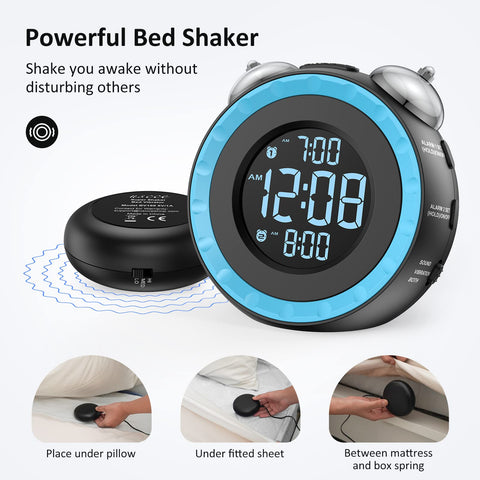 uscce close-up of bed shaker pad highlighting strong vibration for heavy sleepers