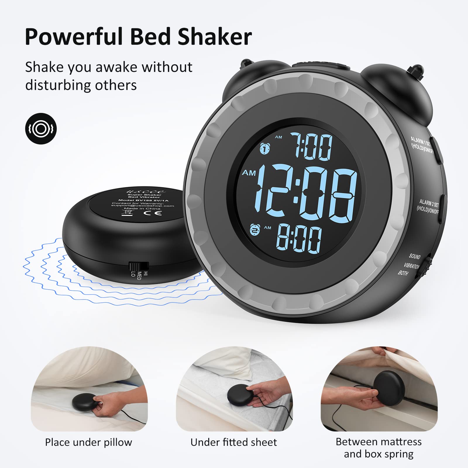 uscce bed shaker unit close-up demonstrating strong vibration benefit