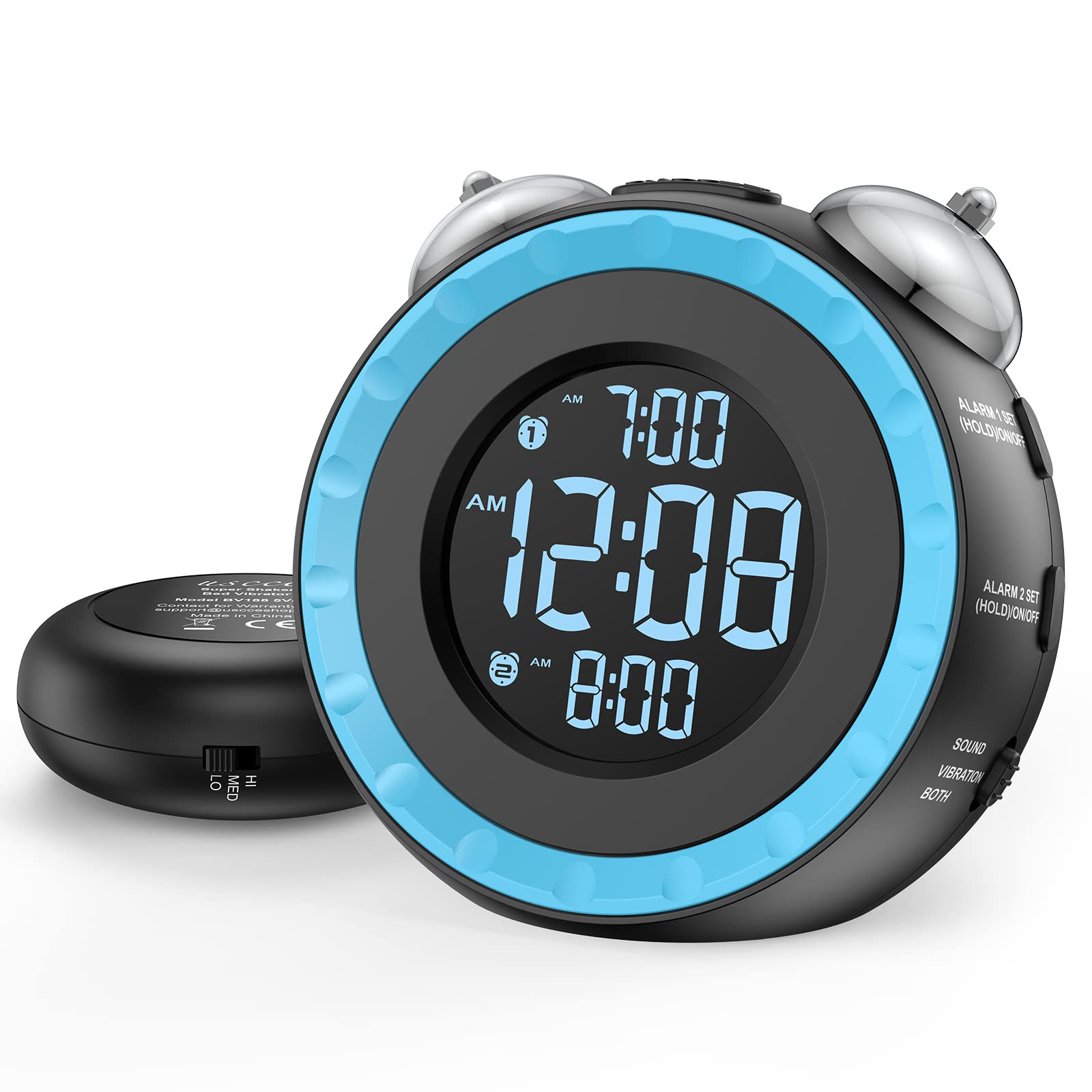 uscce front view of alarm clock showing clear display and benefits easy readability
