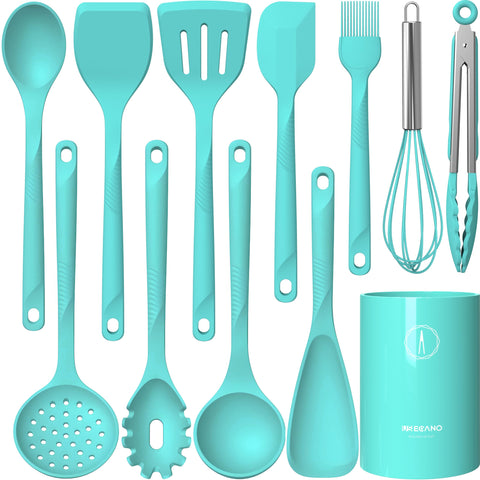 USECANO teal utensils front packaging showing full 10-piece set and benefits