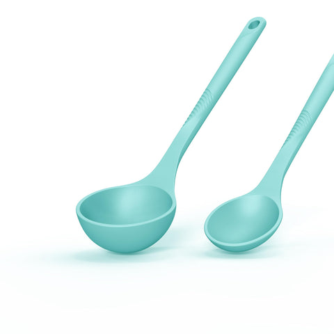 USECANO utensils in use on nonstick pan protecting surface while cooking