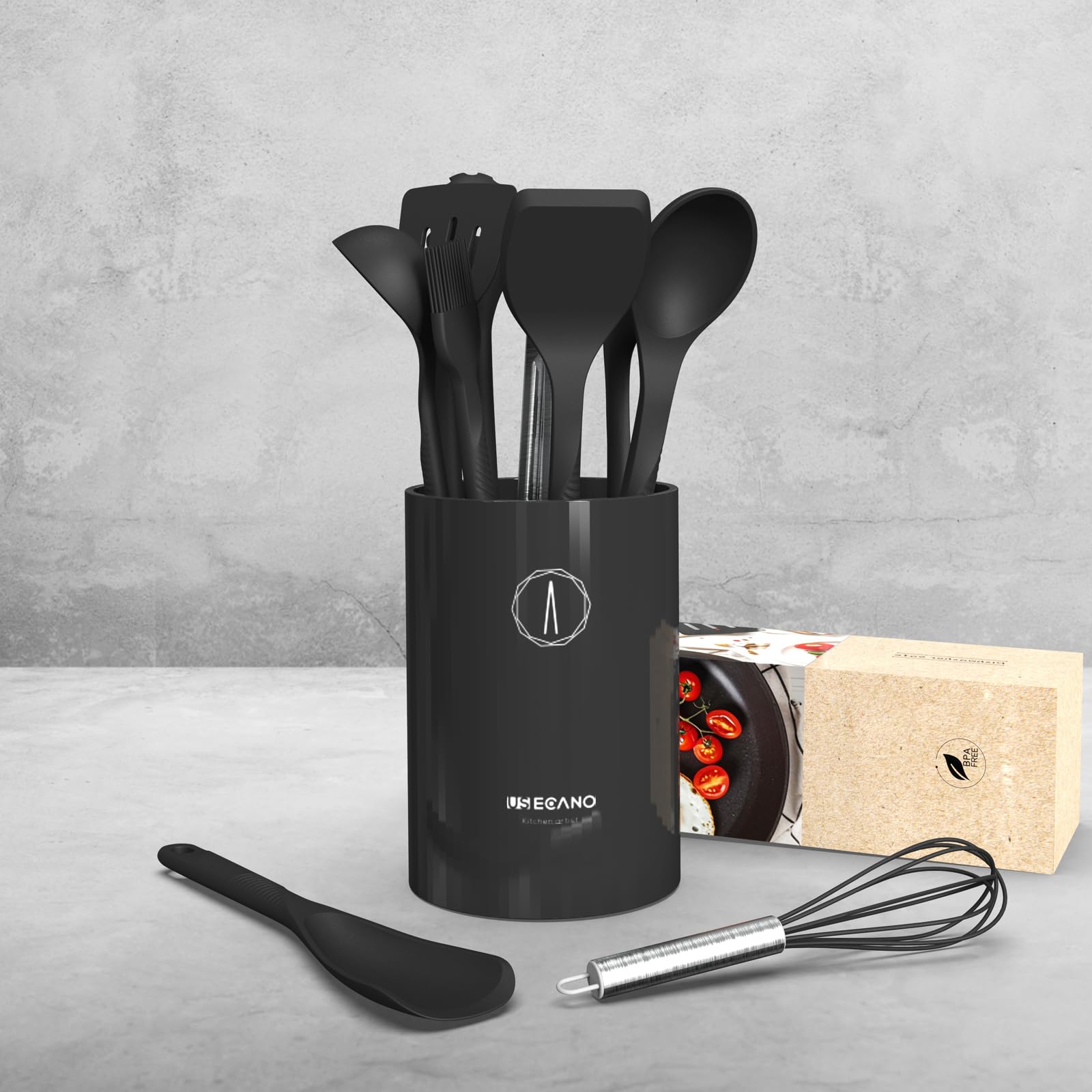 USECANO whisk in mixing bowl for fast, smooth blending
