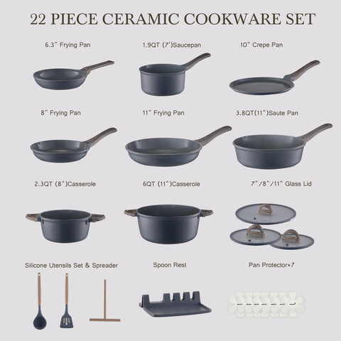 USELUCK close-up of smooth ceramic nonstick surface, highlights easy food release