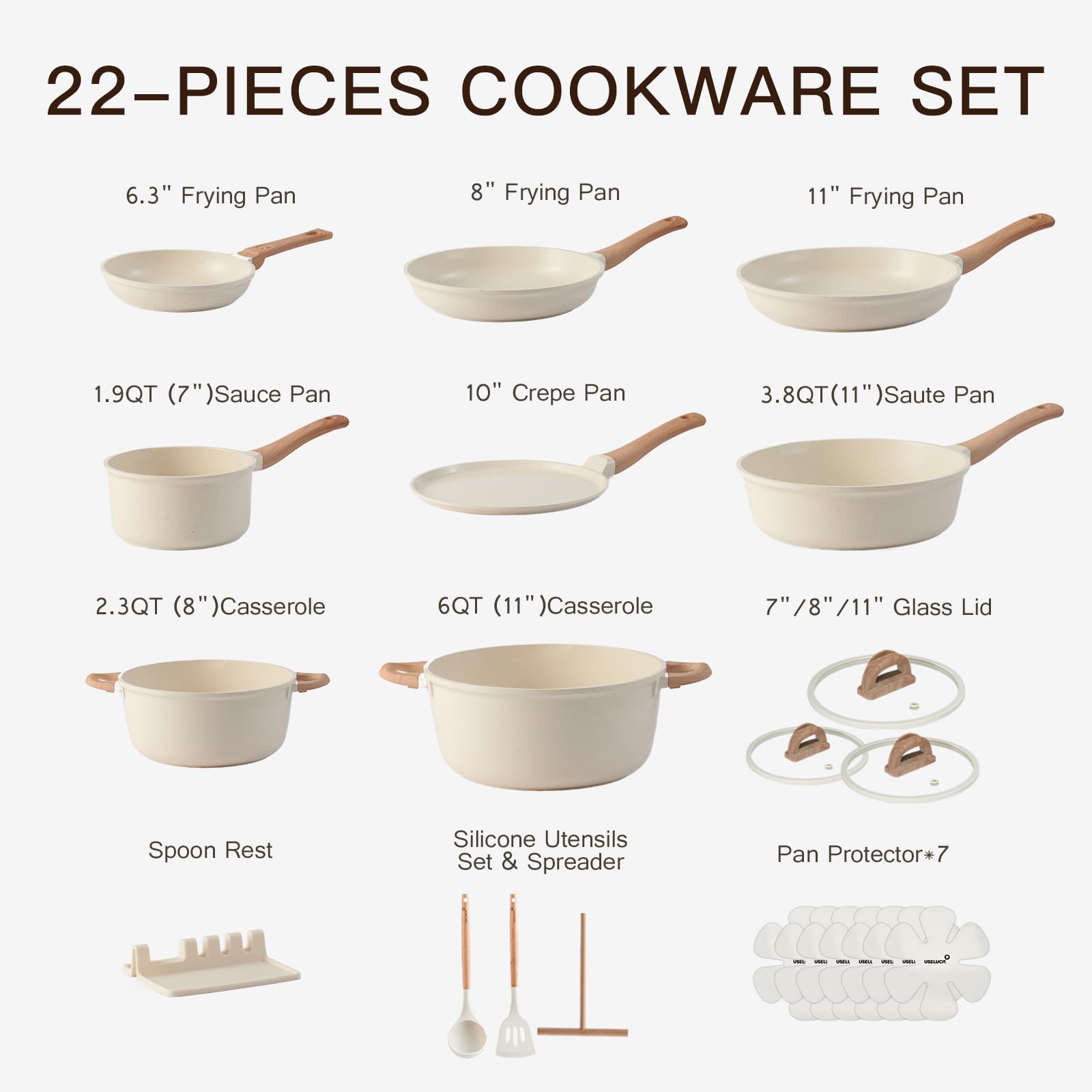 USELUCK cookware on stovetop frying demonstrating even heat distribution and browning