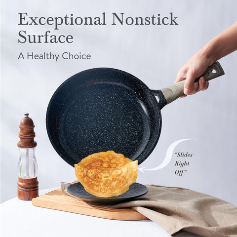 USELUCK 10-inch crepe pan top angle showing smooth cooking surface and even browning benefit