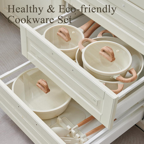 USELUCK lifestyle kitchen shot highlighting cream aesthetic and countertop-ready display