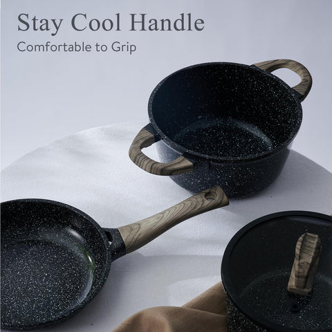 USELUCK cookware beside common kitchen items indicating scale and full-family capacity benefit