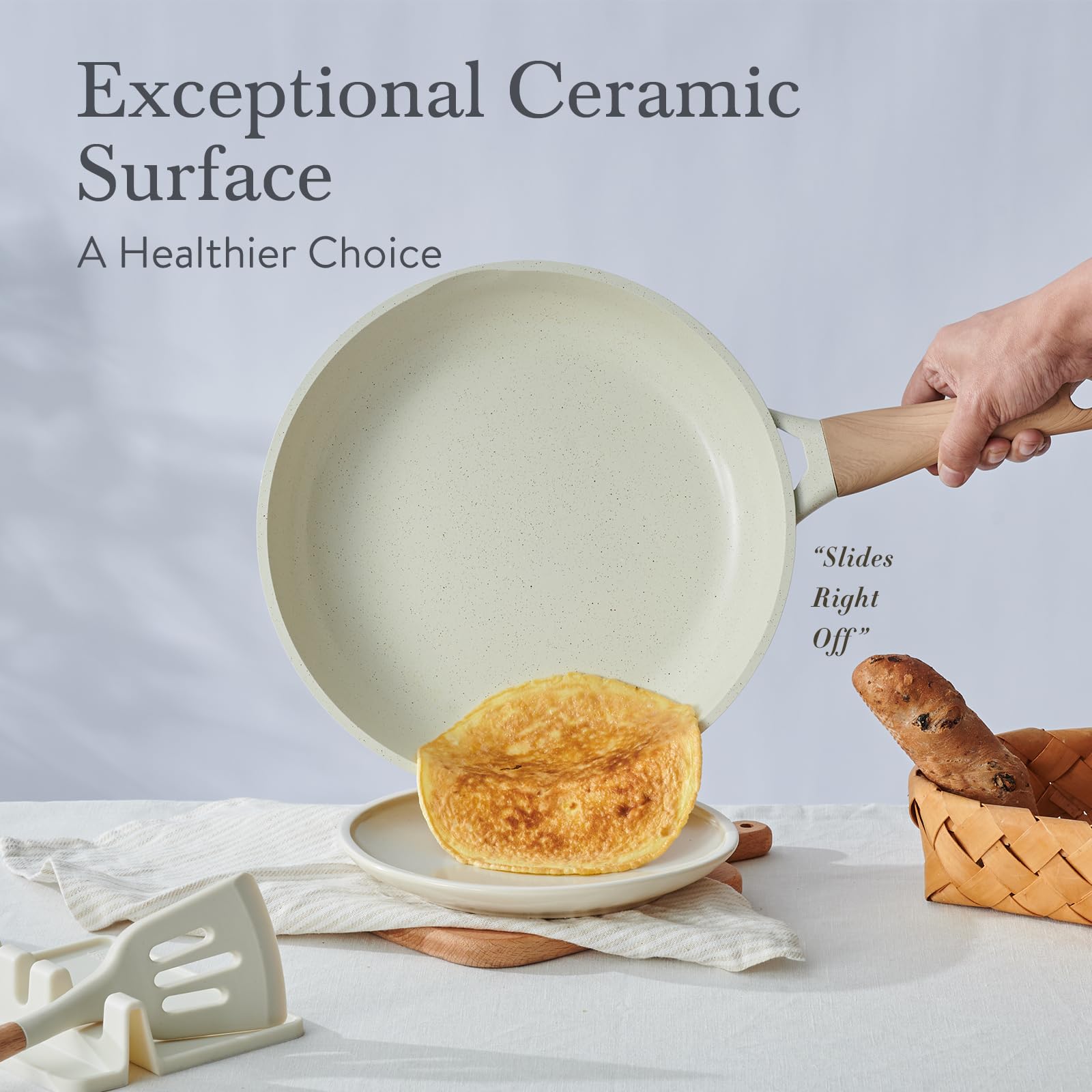 USELUCK close-up of titanium ceramic surface showing scratch resistance and easy release