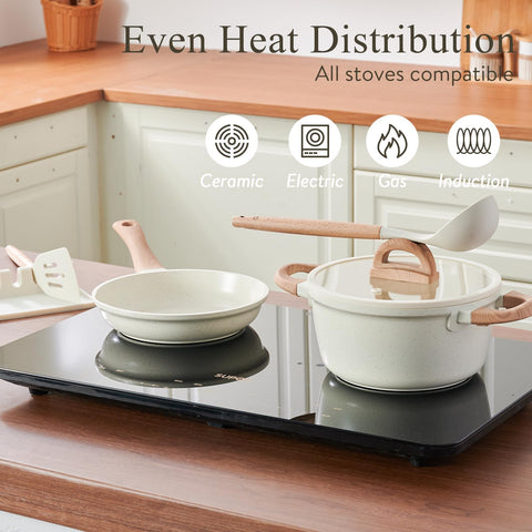 USELUCK utensil set displayed protecting nonstick surfaces and enabling gentle stirring
