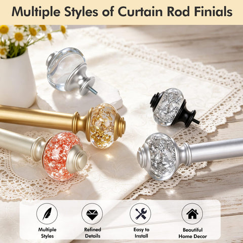 USFOOK crystal bling finial close-up highlighting decorative sparkle and elegance