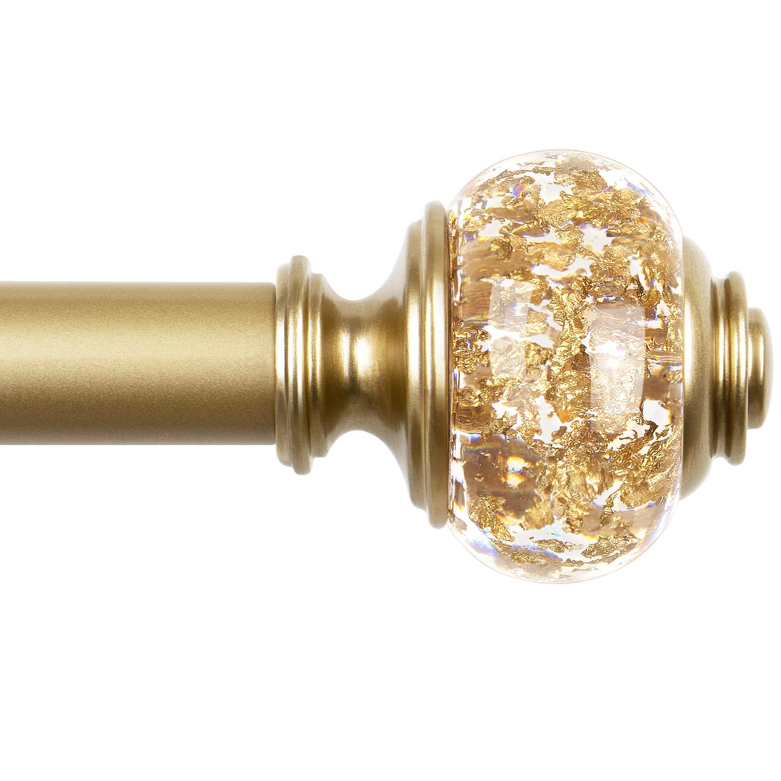 USFOOK gold curtain rod front view showing elegant finish and strength