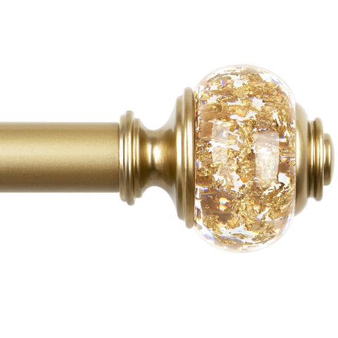 USFOOK gold curtain rod front view showing elegant finish and strength