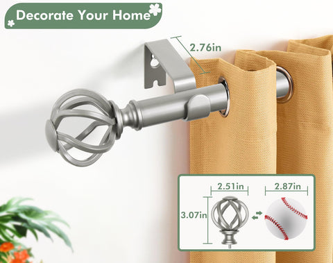 USFOOK mounted rod with grommet curtain demonstrating smooth sliding benefit