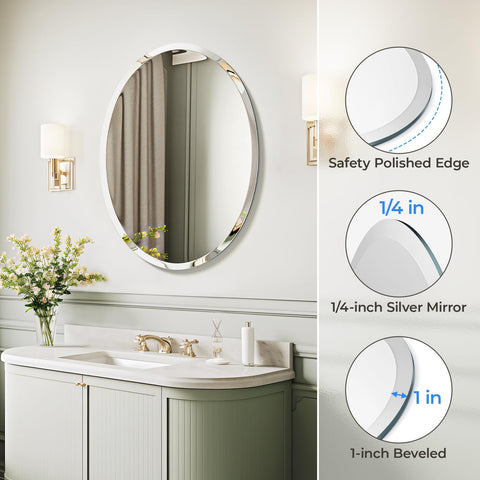 USHOWER beveled edge close-up highlighting decorative detail and polished finish benefit