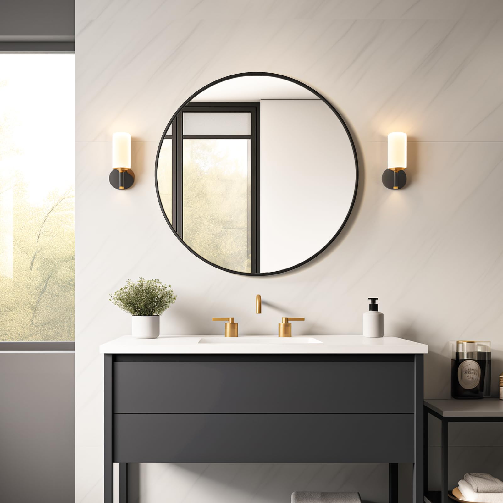 USHOWER frame close-up highlighting rust-resistant finish and durable look