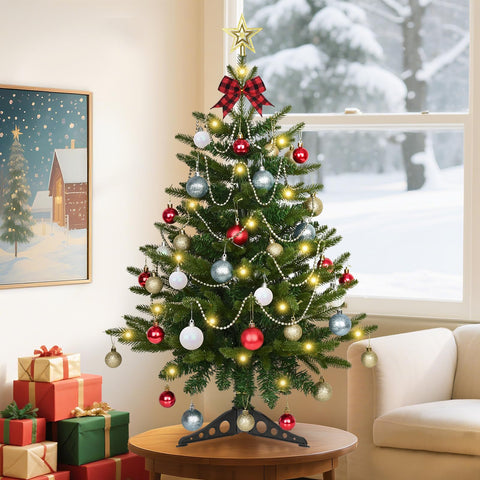 Uspring family decorating the tree showing easy, shared activity