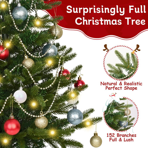Uspring 53-piece ornament set displayed showing ready-to-decorate benefit