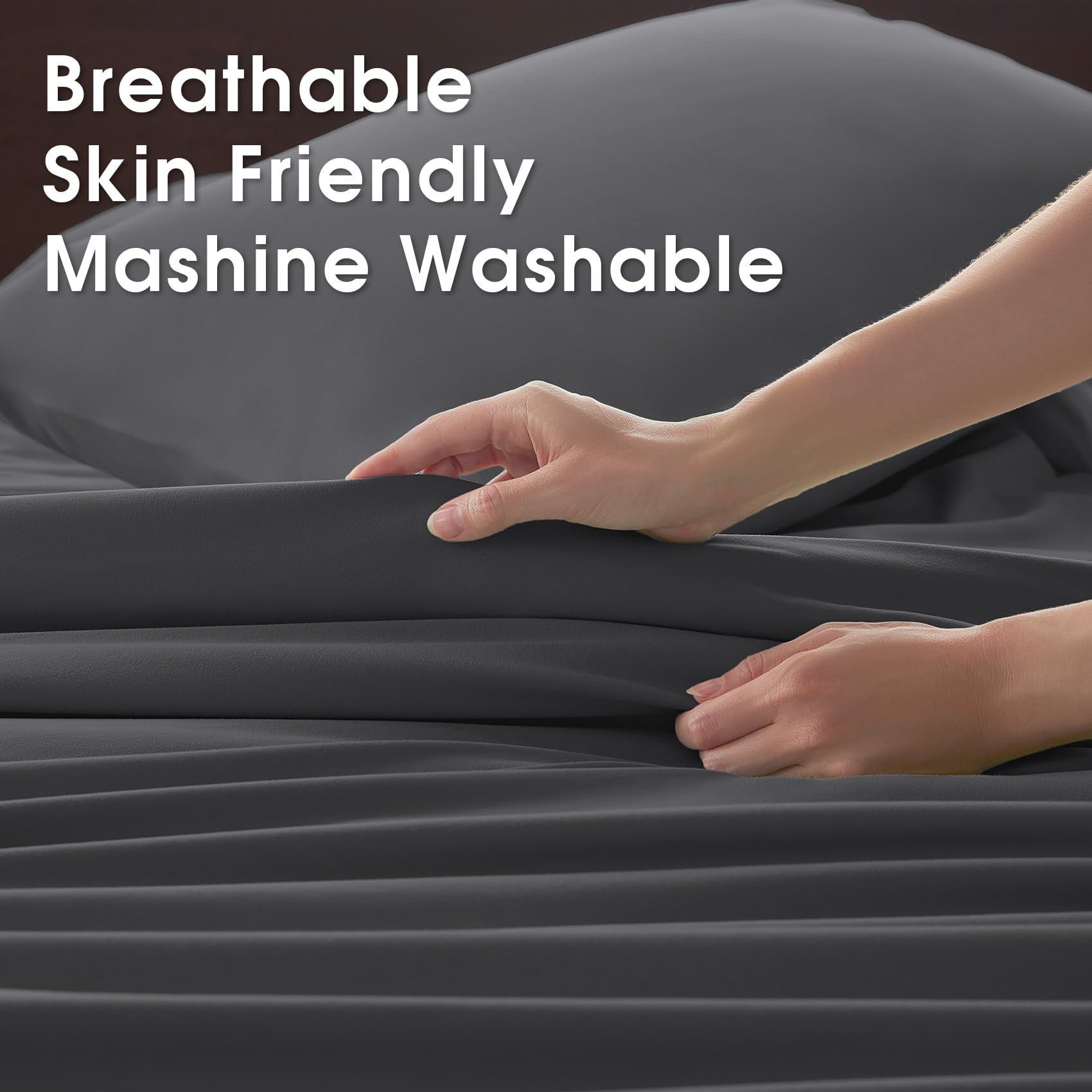USXIBEI made bed in bedroom showing hotel-style look and easy care convenience