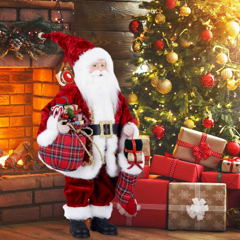 Uten Santa gift bag detail, showcases stocking and space for small accents