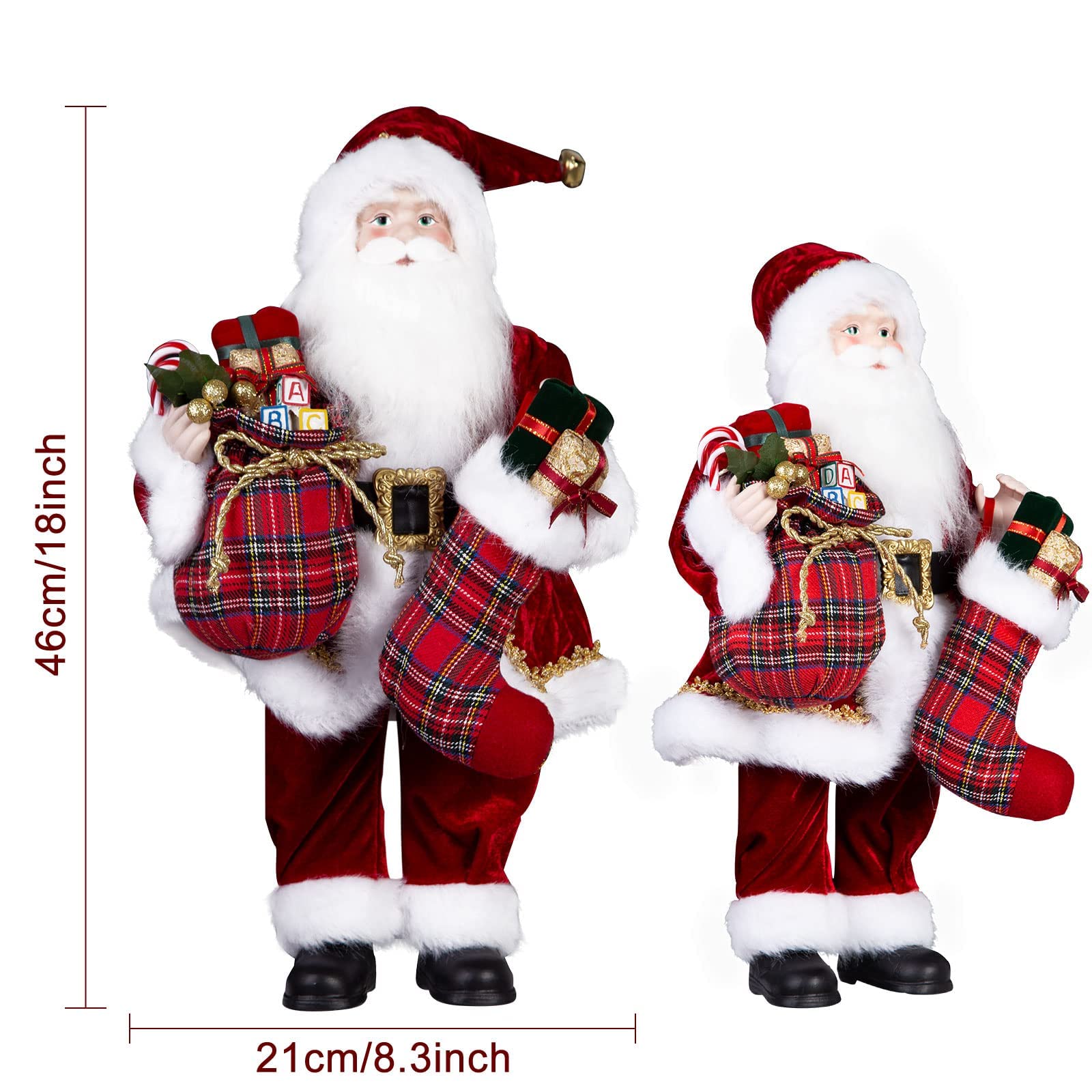 Uten Santa scaled on mantel, shows proportional fit for shelves and mantels