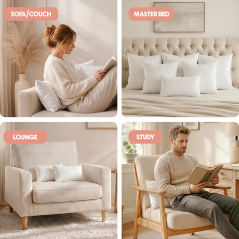 Hands fluffing Utopia Bedding insert after unpacking to speed expansion and fullness