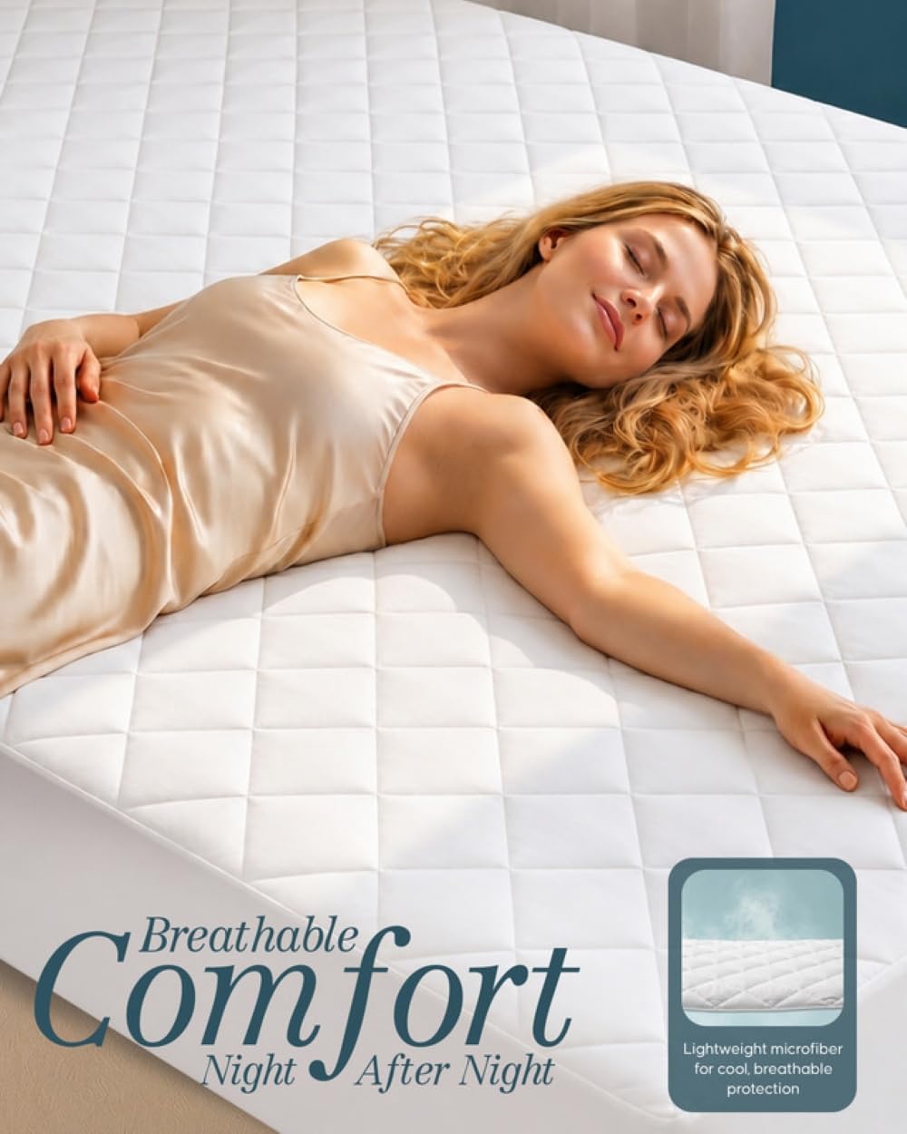 Utopia Bedding bedroom lifestyle image, enhances bed comfort visually