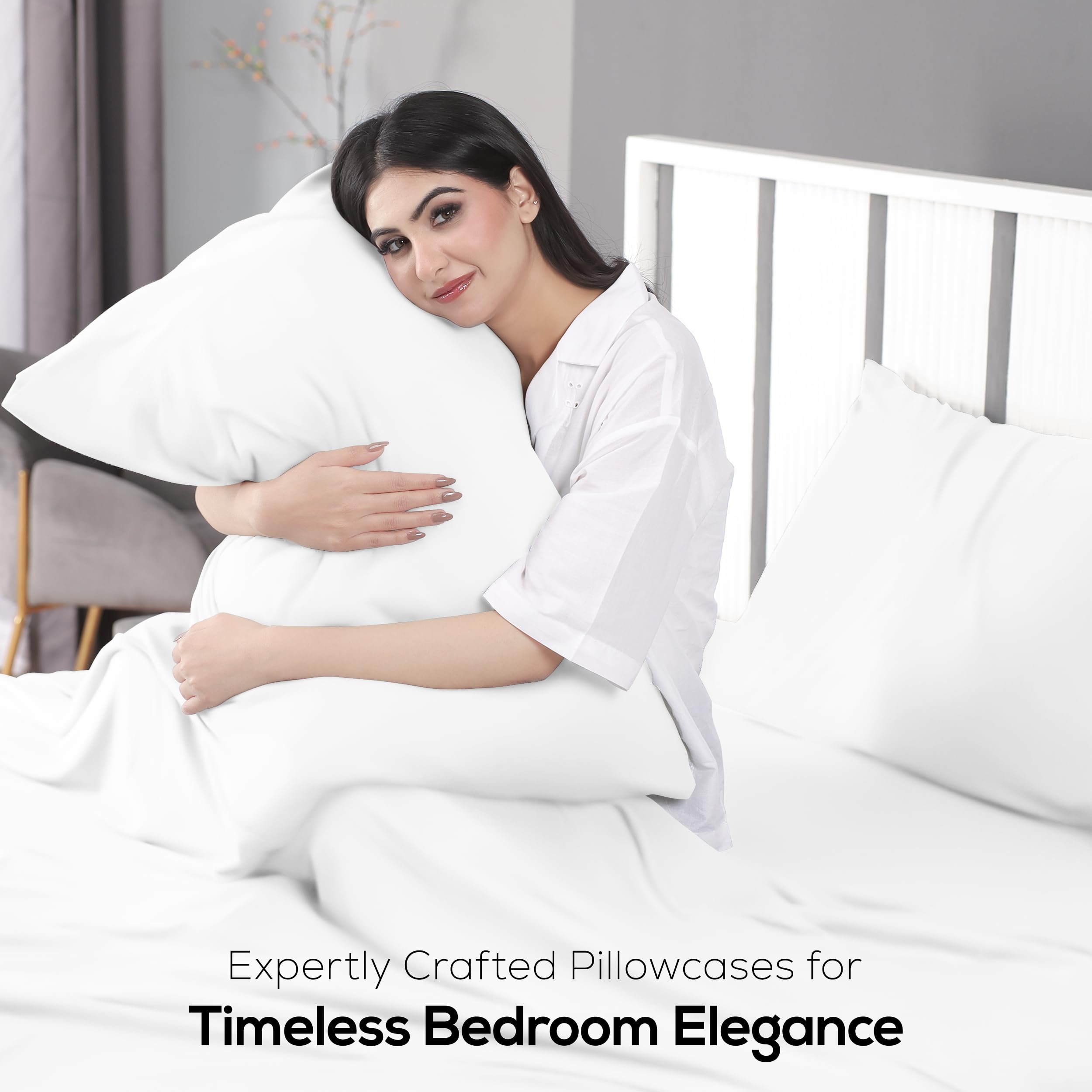 Utopia Bedding styled bedroom scene with sheets on bed showing versatile décor pairing