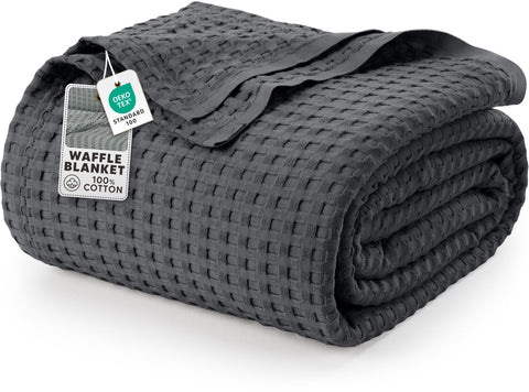 Utopia Bedding blanket front flat lay showing charcoal color and generous coverage