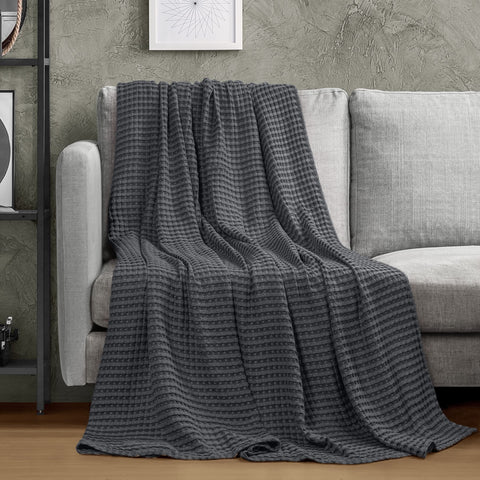 Utopia Bedding blanket draped on queen bed adding cozy layered style