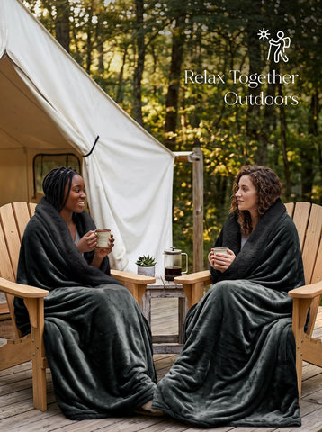 Utopia Bedding next to a person to show scale and generous king size