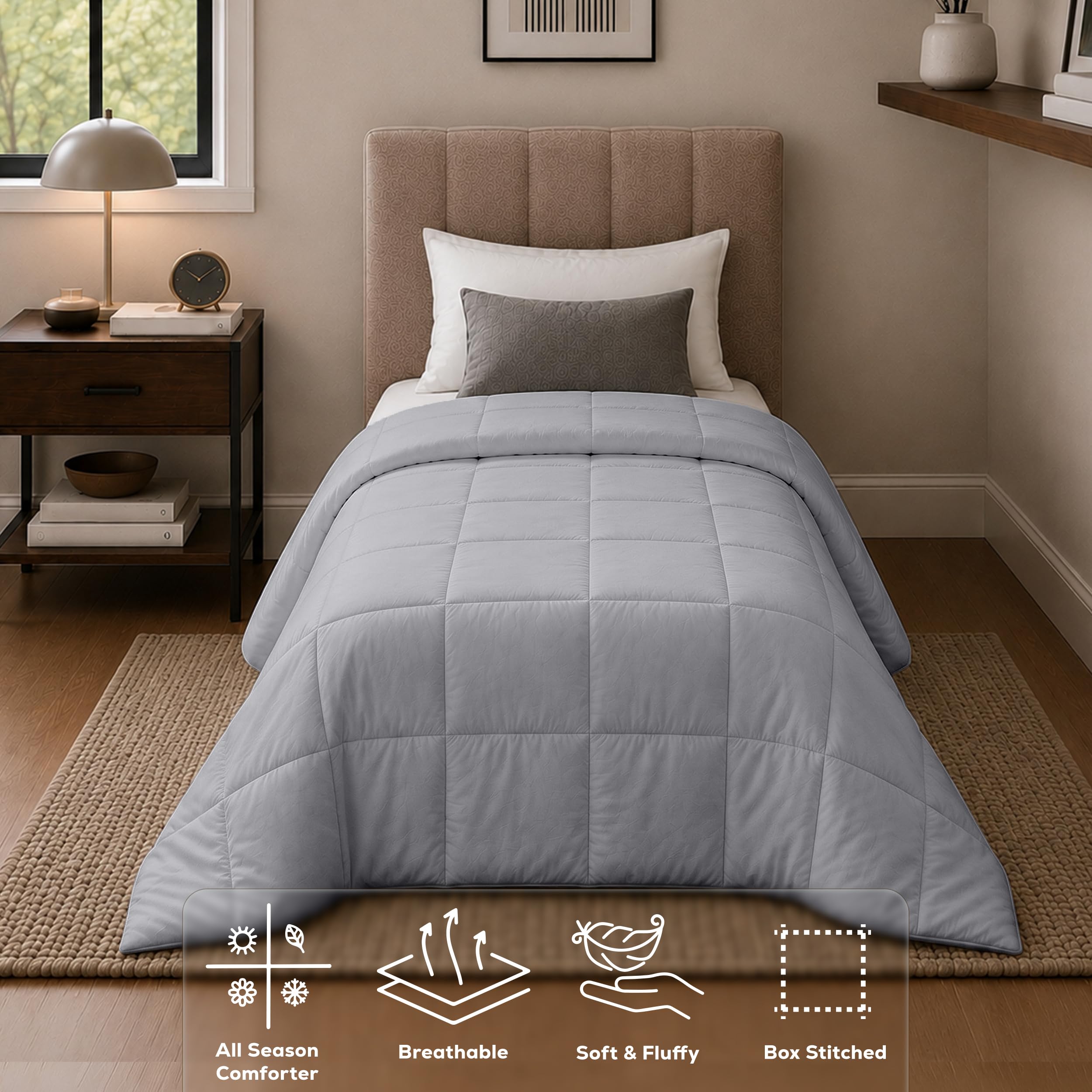 Utopia Bedding box stitching and piped edge showing even fill and reinforced seams