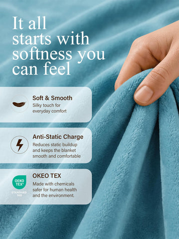 Utopia Bedding close-up of microfiber fleece texture for luxurious softness