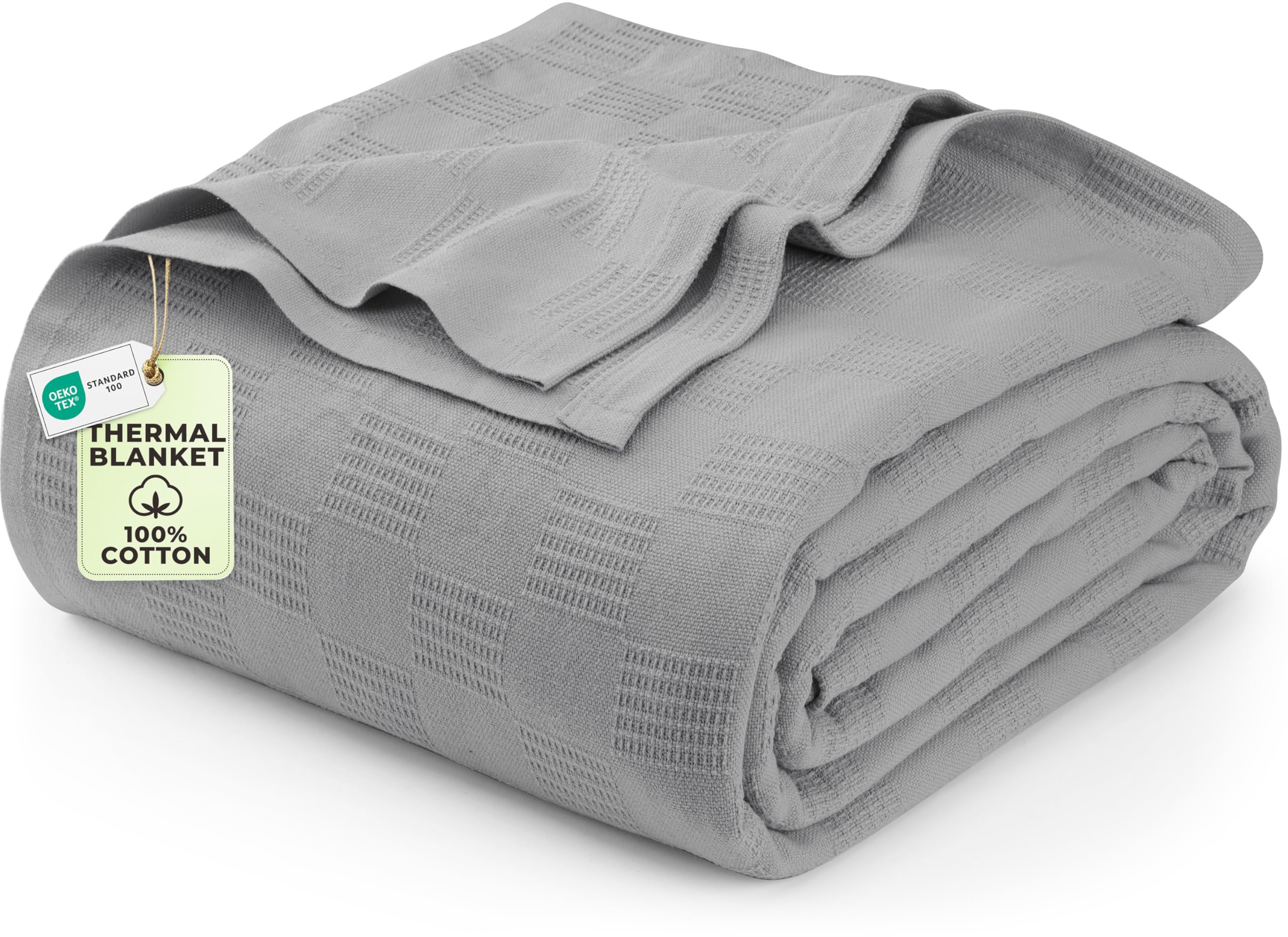 Utopia Bedding cool grey front view showing full queen coverage and neat drape
