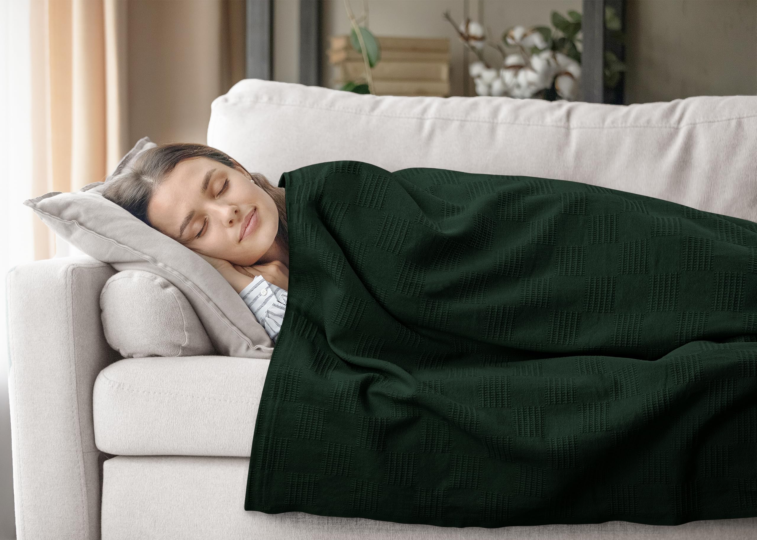 Utopia Bedding used as couch throw creating cozy living room comfort