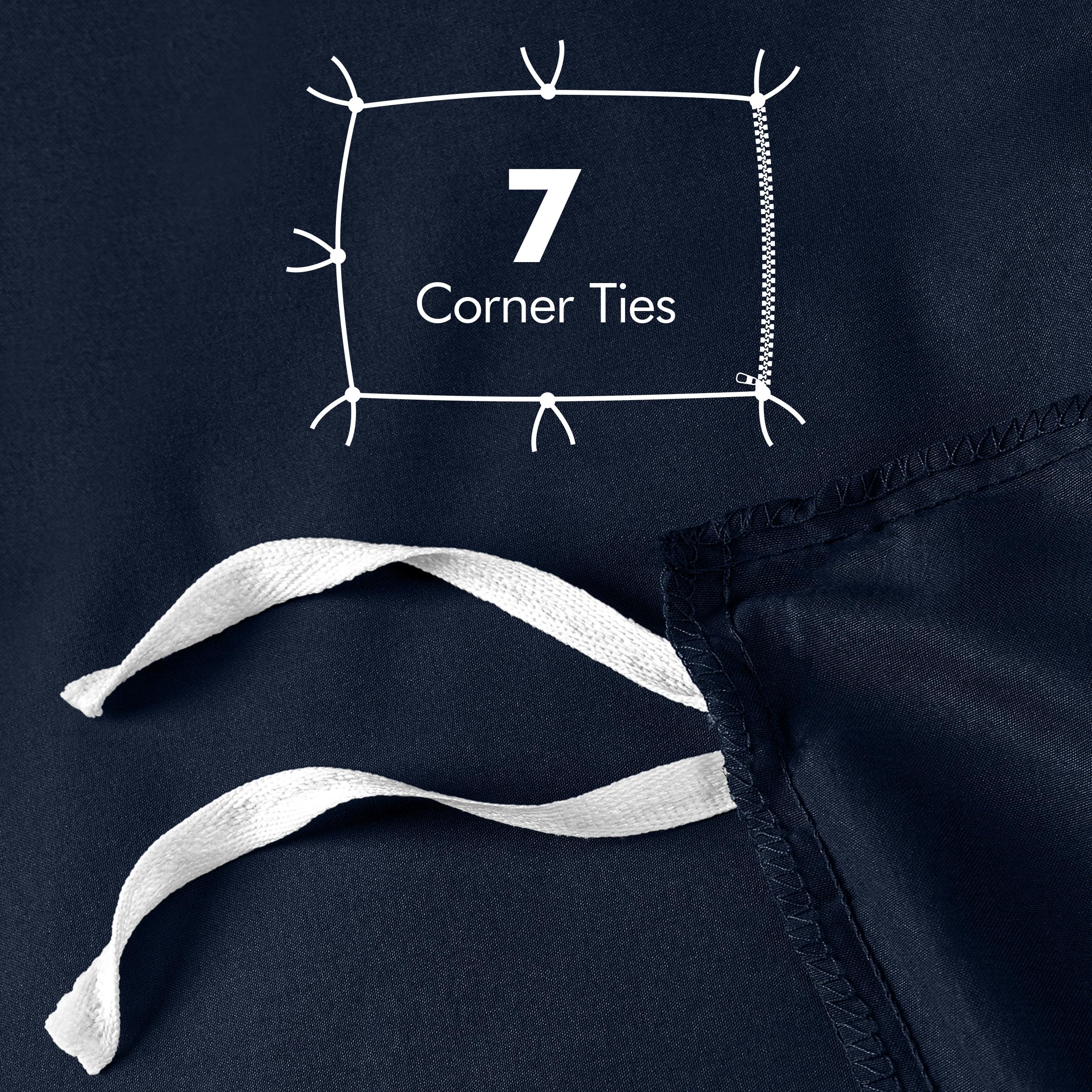 Utopia Bedding interior tie knots securing comforter to prevent shifting