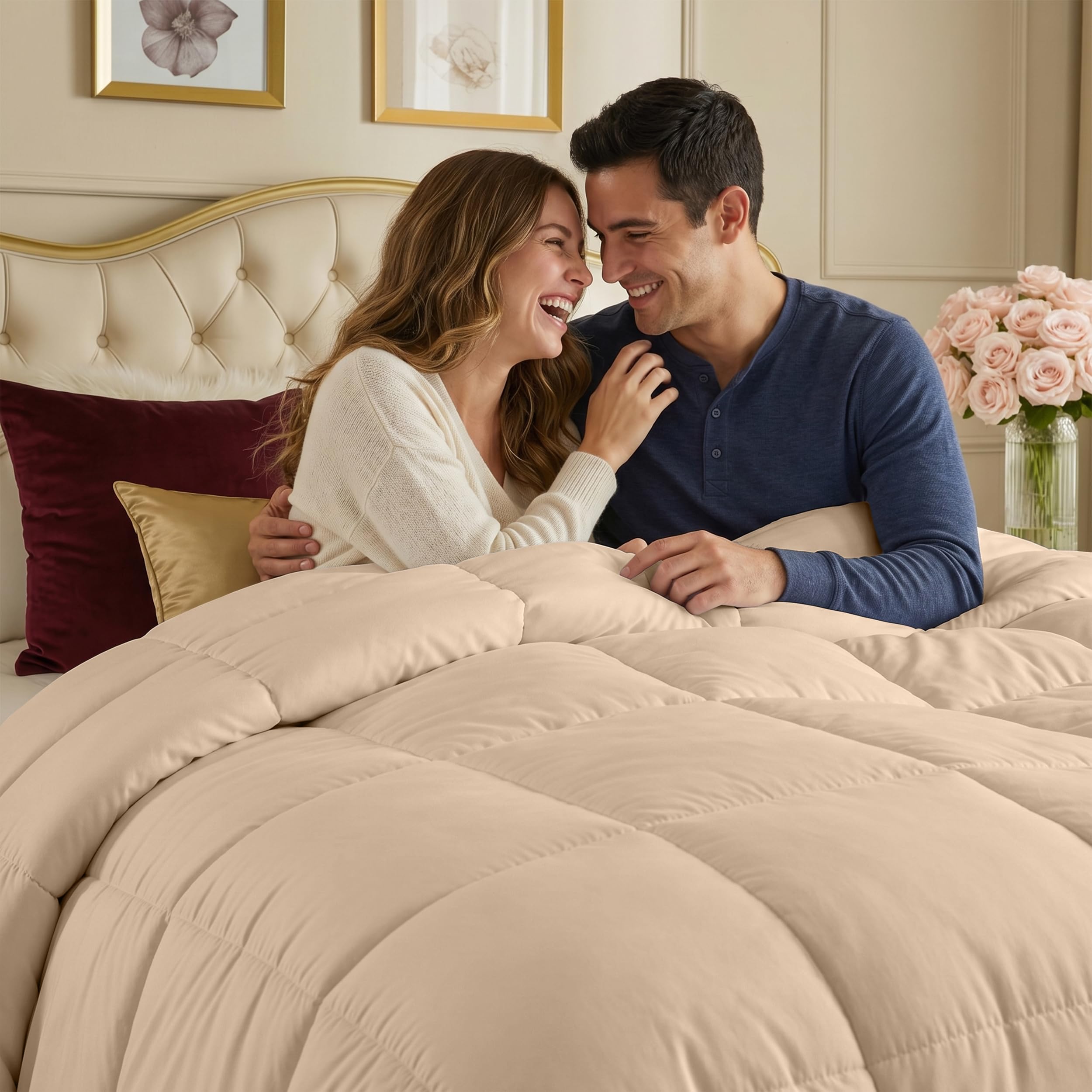 Utopia Bedding corner tab close shot that secures insert to duvet cover