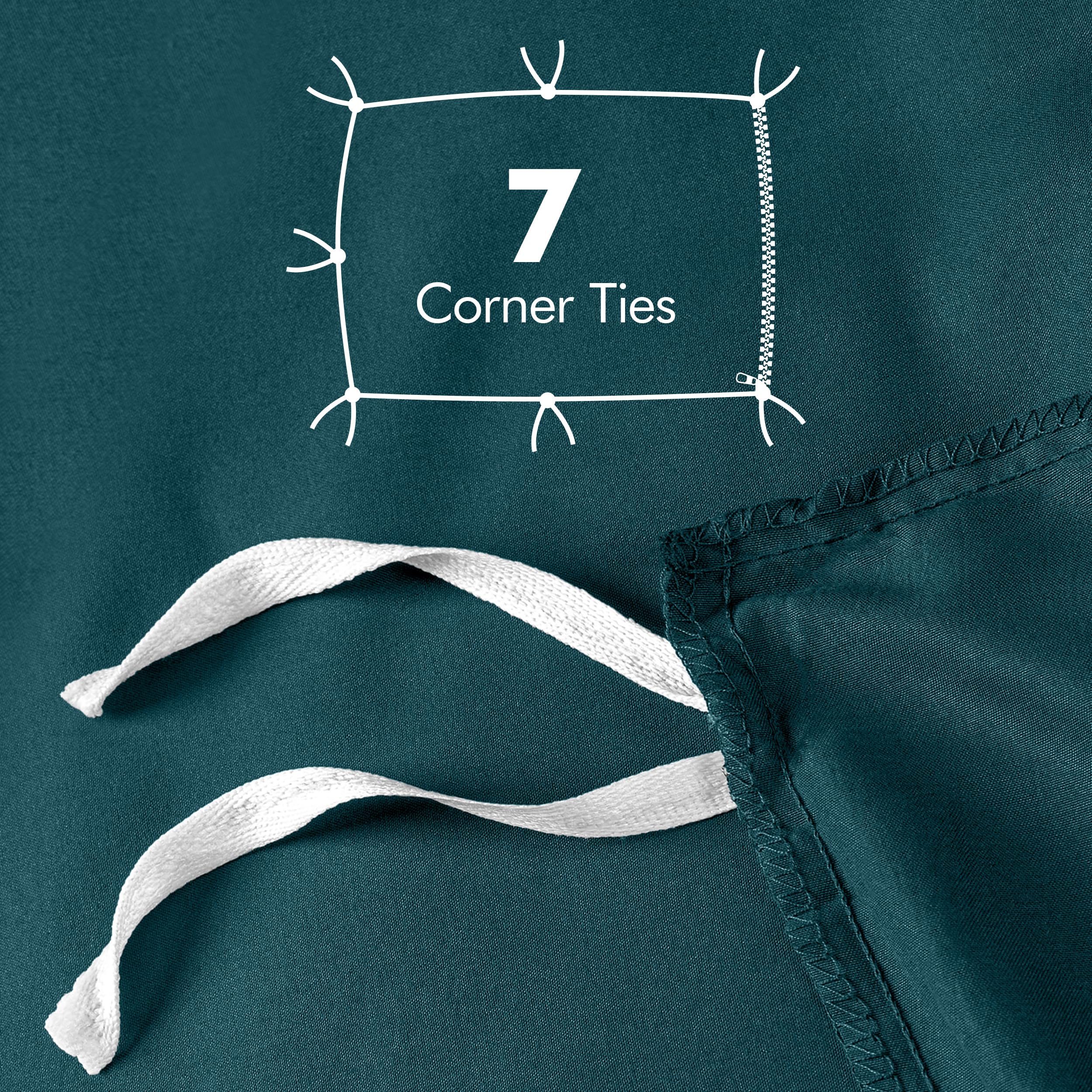 Utopia Bedding interior tie knots securing comforter to prevent shifting