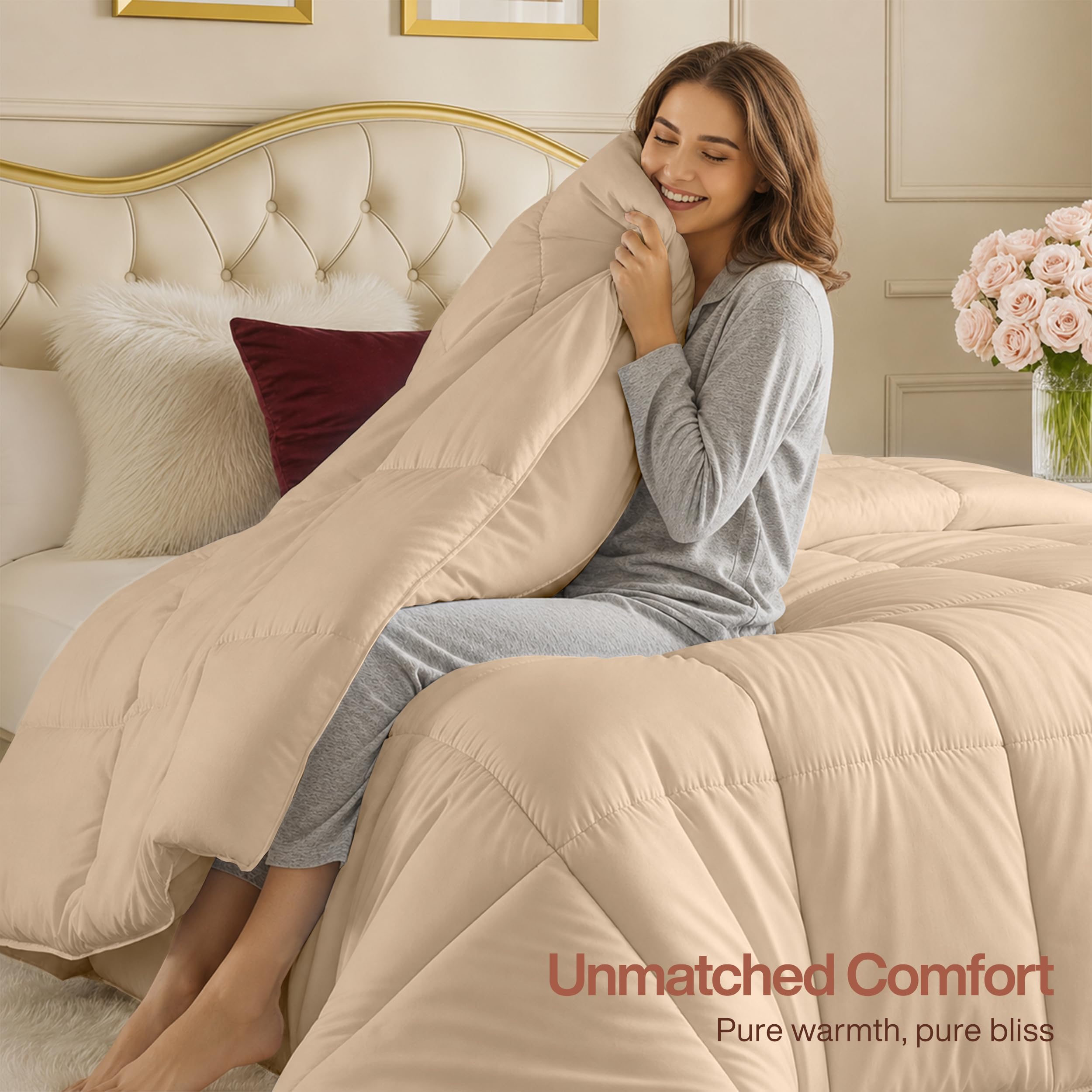 Utopia Bedding fabric texture close-up for breathable, soft feel