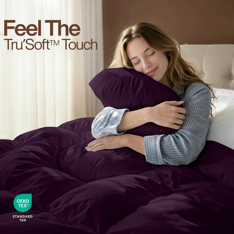Utopia Bedding piped edge seam closeup emphasizing durability and polished look