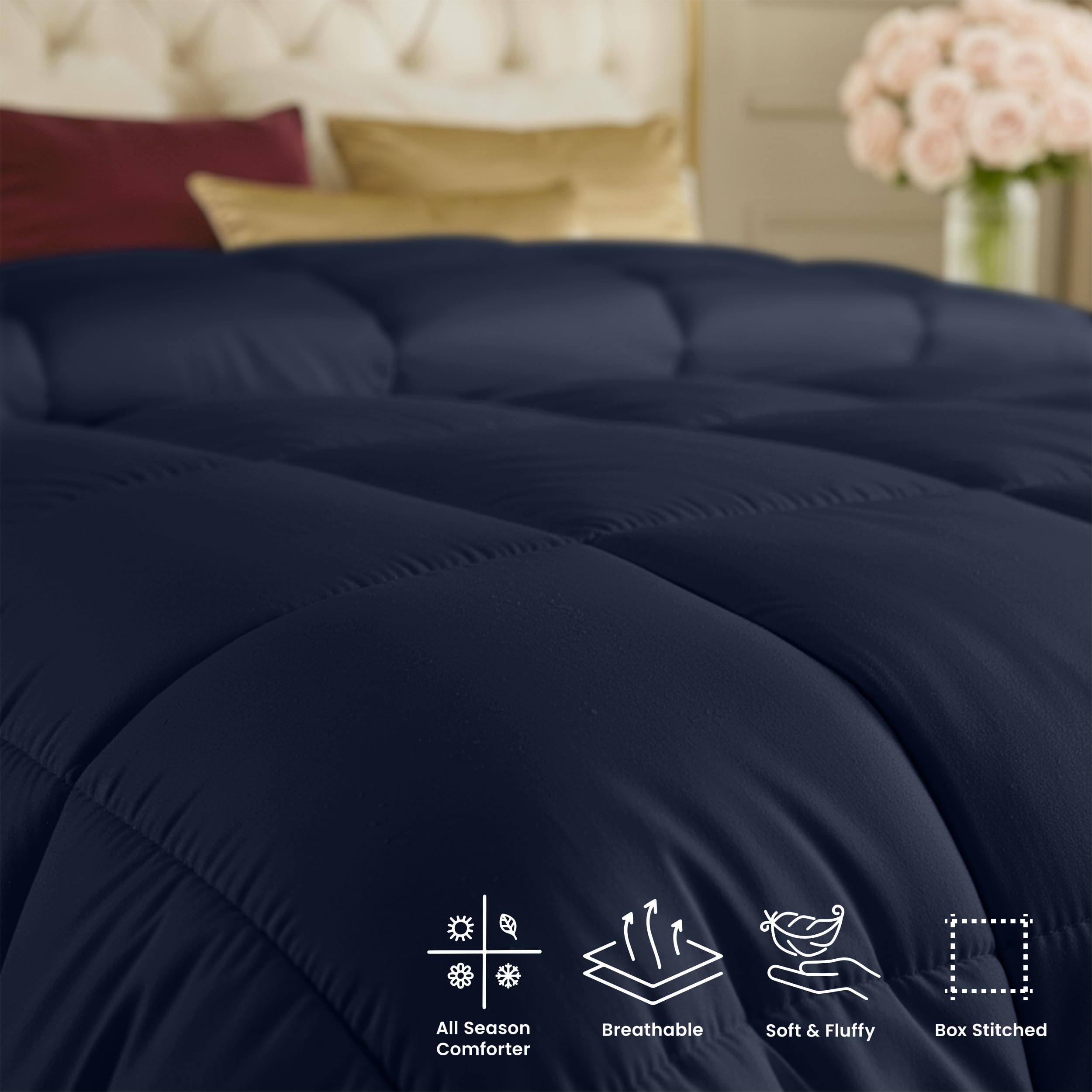 Utopia Bedding piped edge detail showing reinforced seams for lasting shape benefit