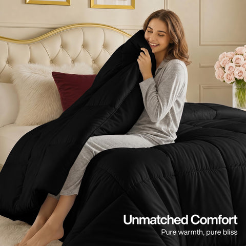 Utopia Bedding siliconized fiber texture close-up showing plush resilience