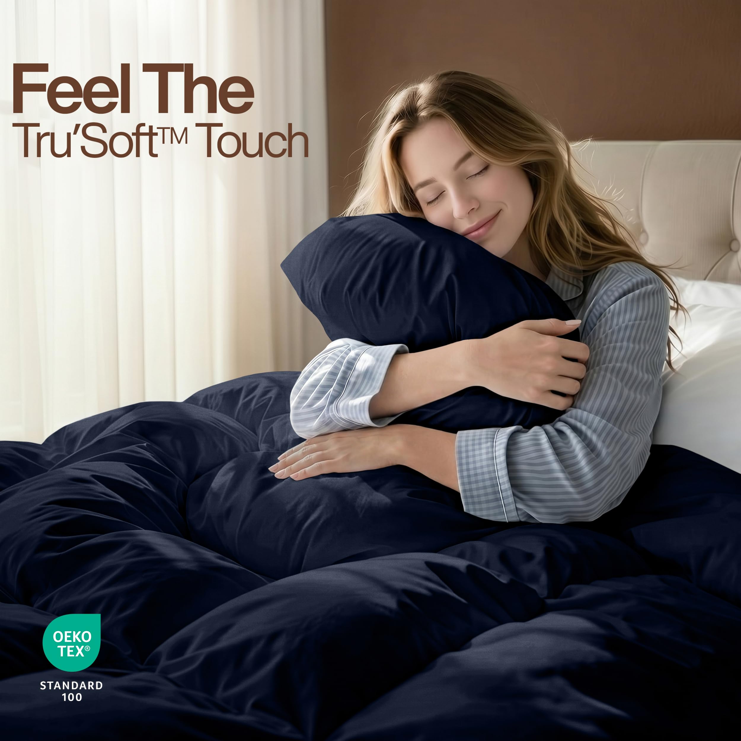 Utopia Bedding fill texture macro showing soft siliconized fiberfill for comfort