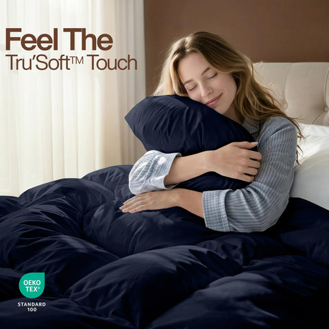 Utopia Bedding fill texture macro showing soft siliconized fiberfill for comfort