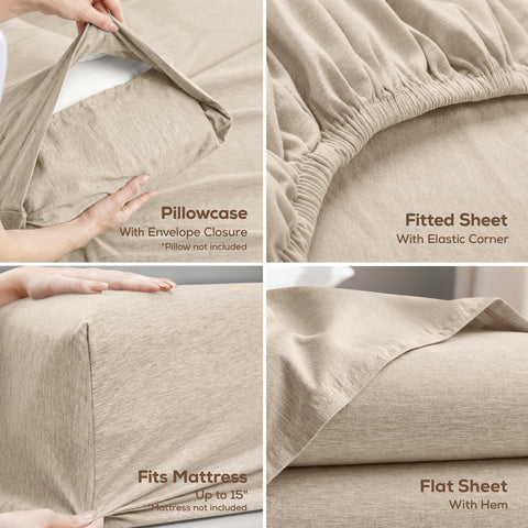 Utopia Bedding fitted sheet close-up of deep 16-inch pocket and secure elastic fit