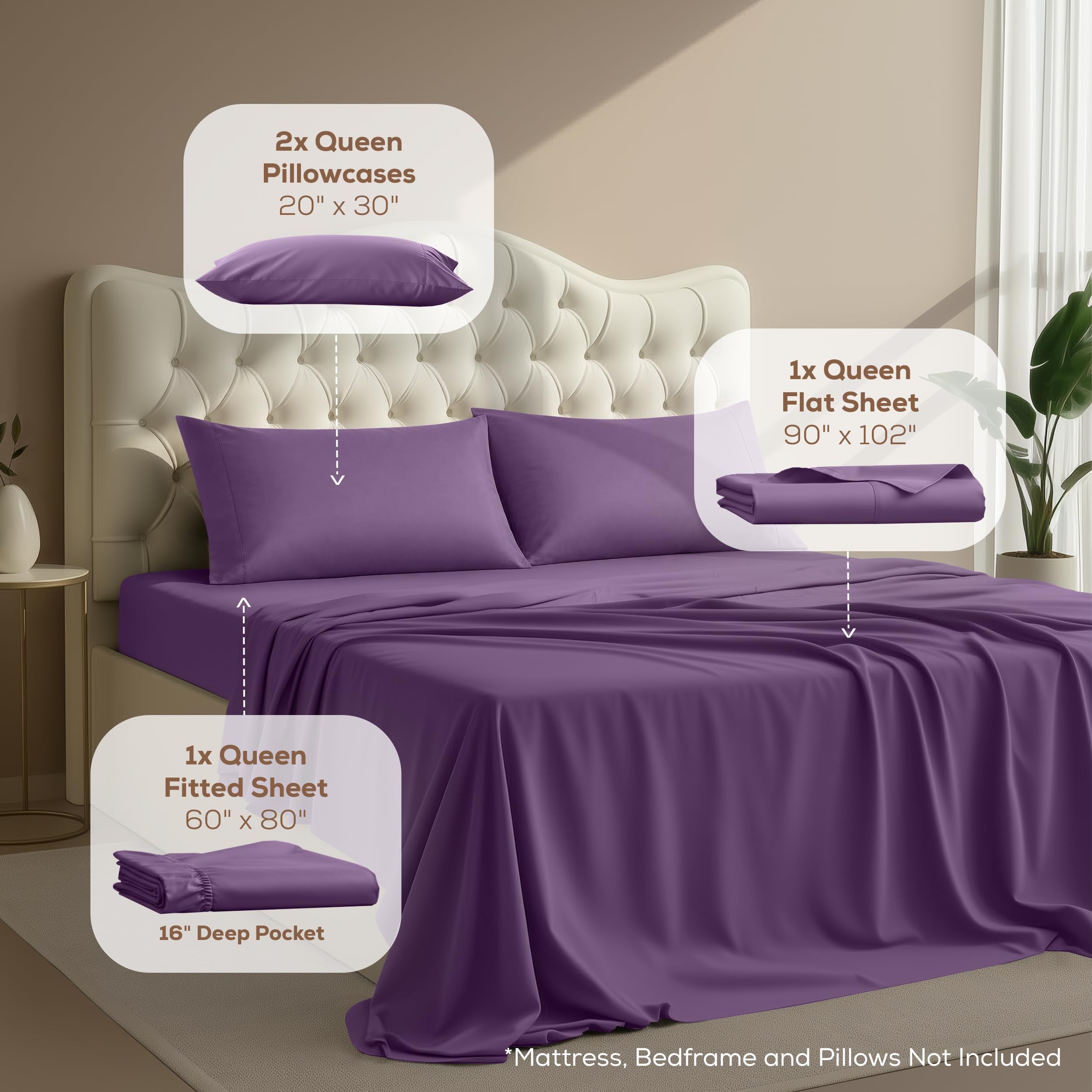 Utopia Bedding fitted sheet pocket close-up showing 16-inch depth and secure elastic