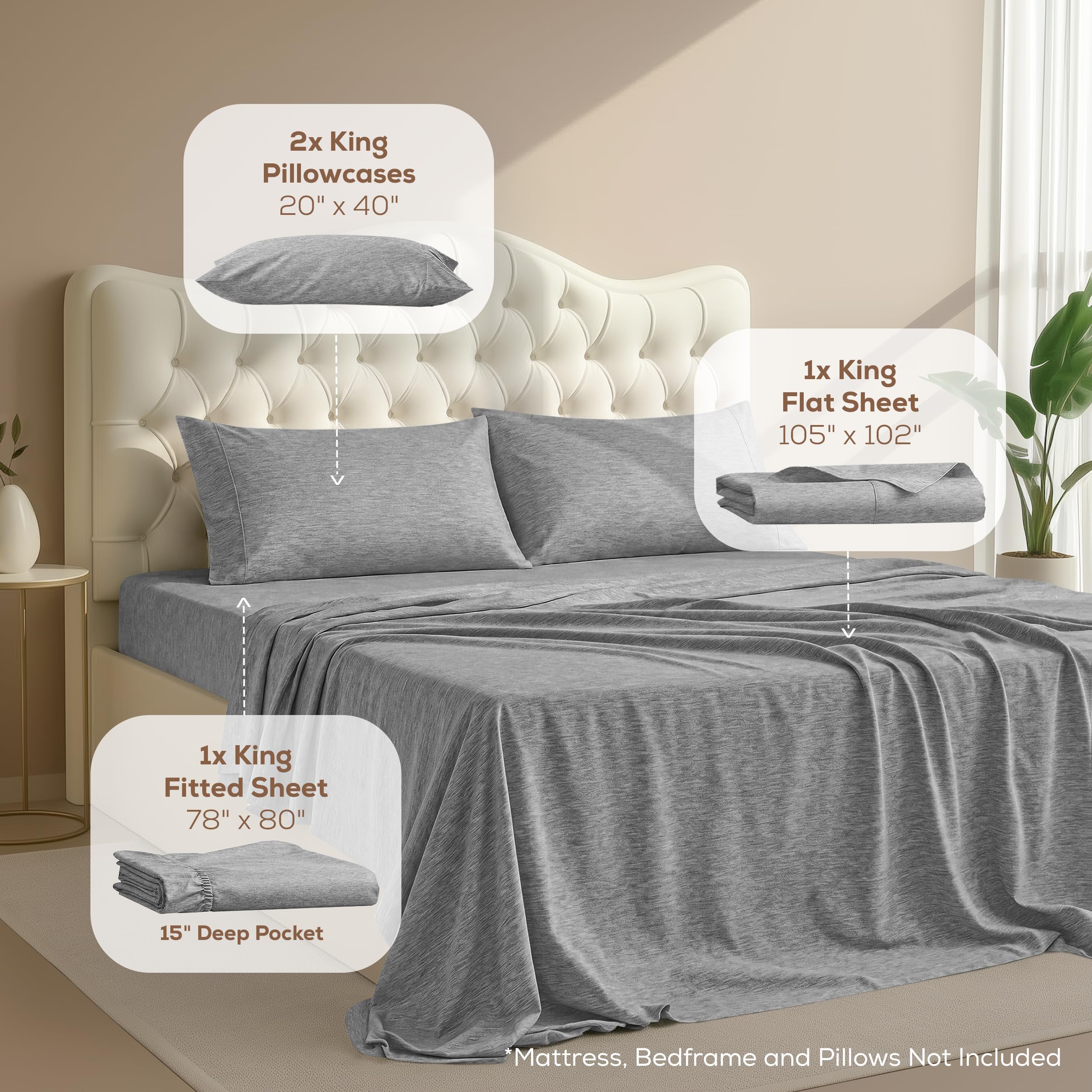 Utopia Bedding fitted sheet corner close-up showing 16-inch pocket and secure fit benefit